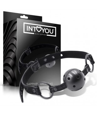 Mordaza de Bola Transpirable Sapphire Cuero Vegano