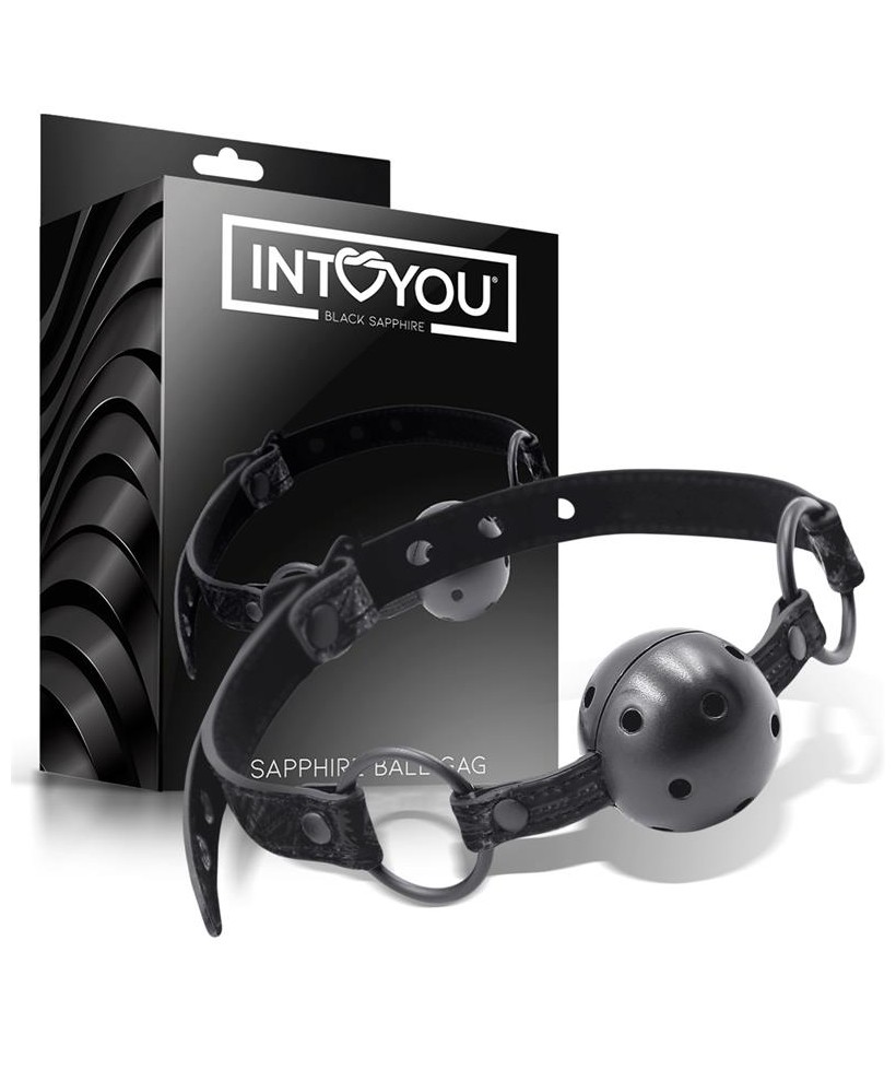 Mordaza de Bola Transpirable Sapphire Cuero Vegano