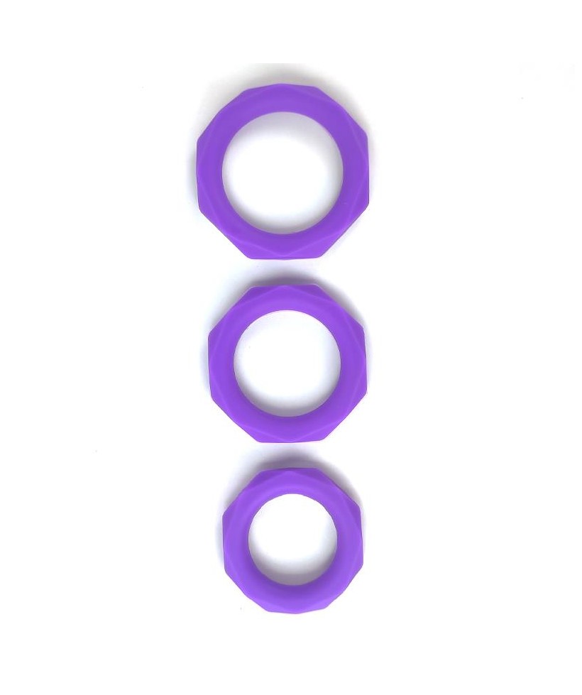 Set de 3 Anillos para el Pene Silicona Purpura