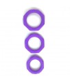Set de 3 Anillos para el Pene Silicona Purpura