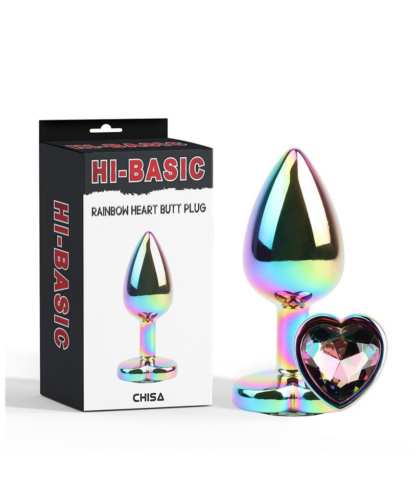 Plug Anal de Metal Tipo Rainbow con Joya de Corazon 27