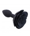 Plug Anal de Silicona con Rosa Negro