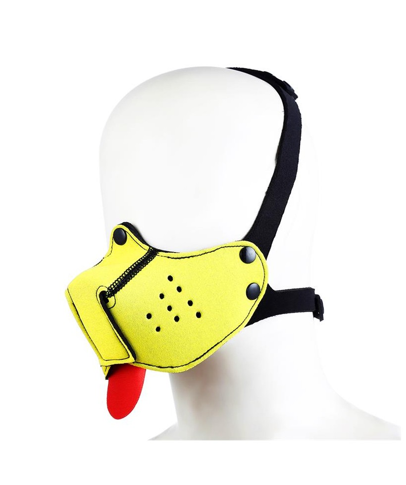 Bozal de Perro de Neopreno Desmontable y Ajustable Amarillo
