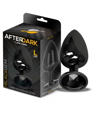 Blackgem Plug Anal Metálico con Joya Negro Talla L