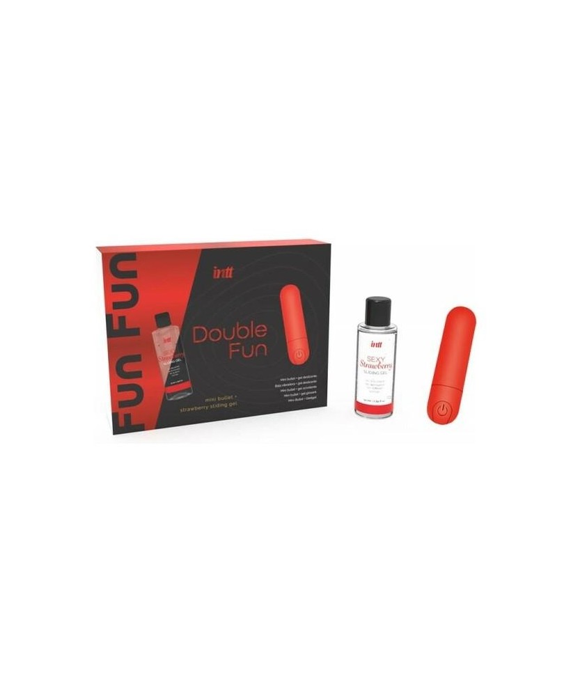Set Mini Bala Vibradora y Gel Deslizante Fresa 50 ml
