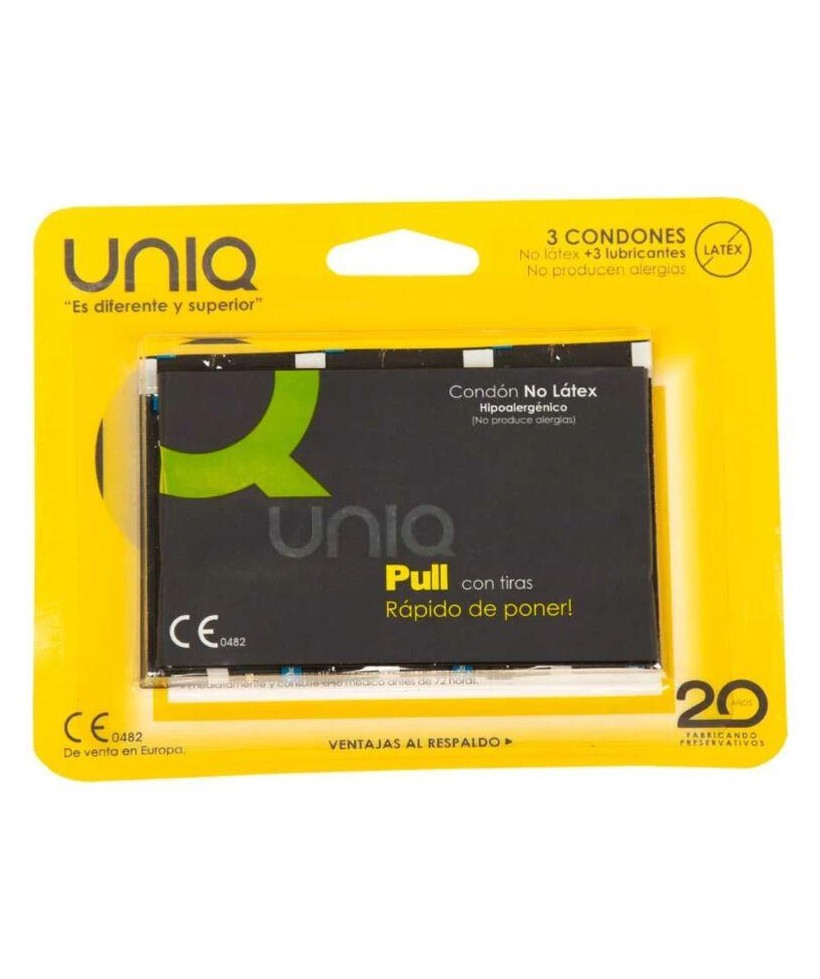 Preservativos con Tiras Pull Condoms Sin Latex 3 pcs
