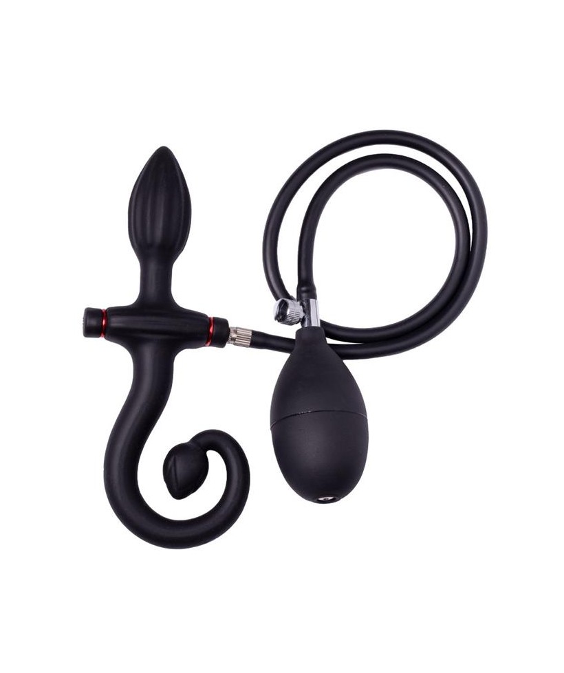 Plug Anal Inflable con Bomba Negro