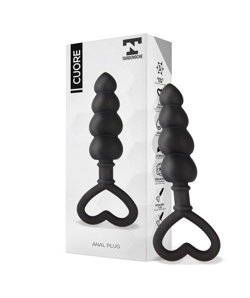Cuore Plug Anal Silicona Negro