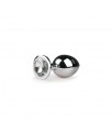 Plug con Cristal Transparente No2 Plateado