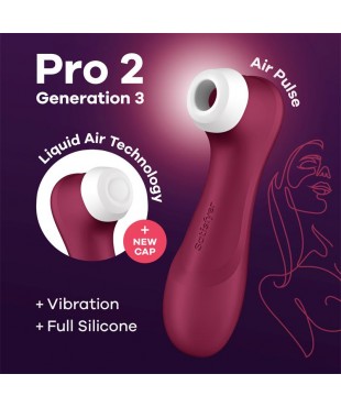 Pro 2 Gen 3 Liquid Air Technology Succión y Vibración Wine Red - Rojo Vino