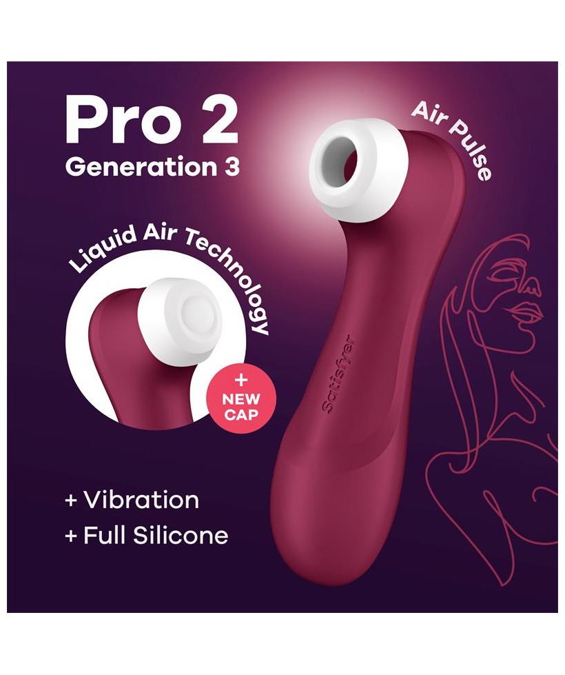 Pro 2 Gen 3 Liquid Air Technology Succion y Vibracion Wine Red Rojo Vino