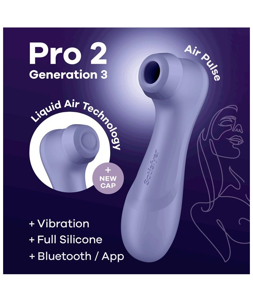 Pro 2 Genera 3 Liquid Air Technology Succion y Vibracion APP Connect Lilac
