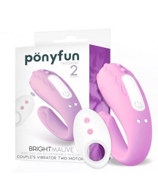 Brightmauve Vibrador para Parejas Doble Motor Control Remoto USB Silicona