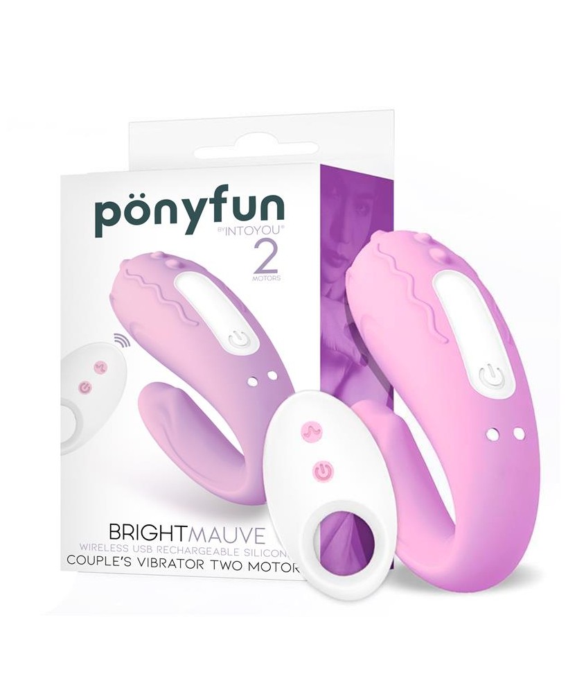 Brightmauve Vibrador para Parejas Doble Motor Control Remoto USB Silicona