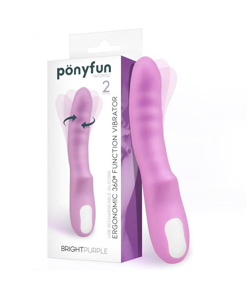 Brightpurple Vibrador y Rotador Doble Motor 360º USB Silicona