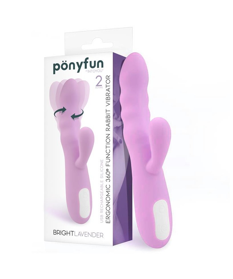 Brightlavender Vibrador y Rotador Doble Motor 360º USB Silicona