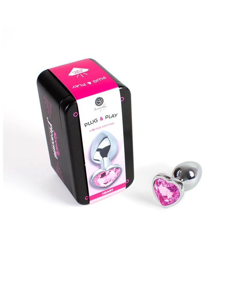 Plug Anal de Metal Corazon Fuchsia Talla S
