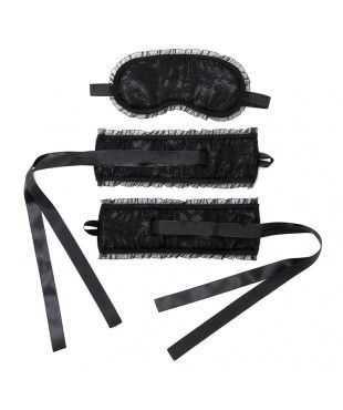 Esposas y Máscara Burlesque Negro