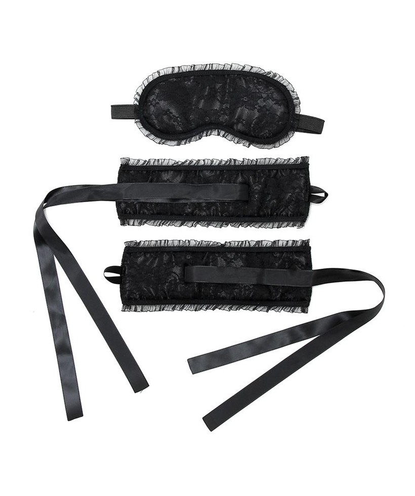 Esposas y Mascara Burlesque Negro