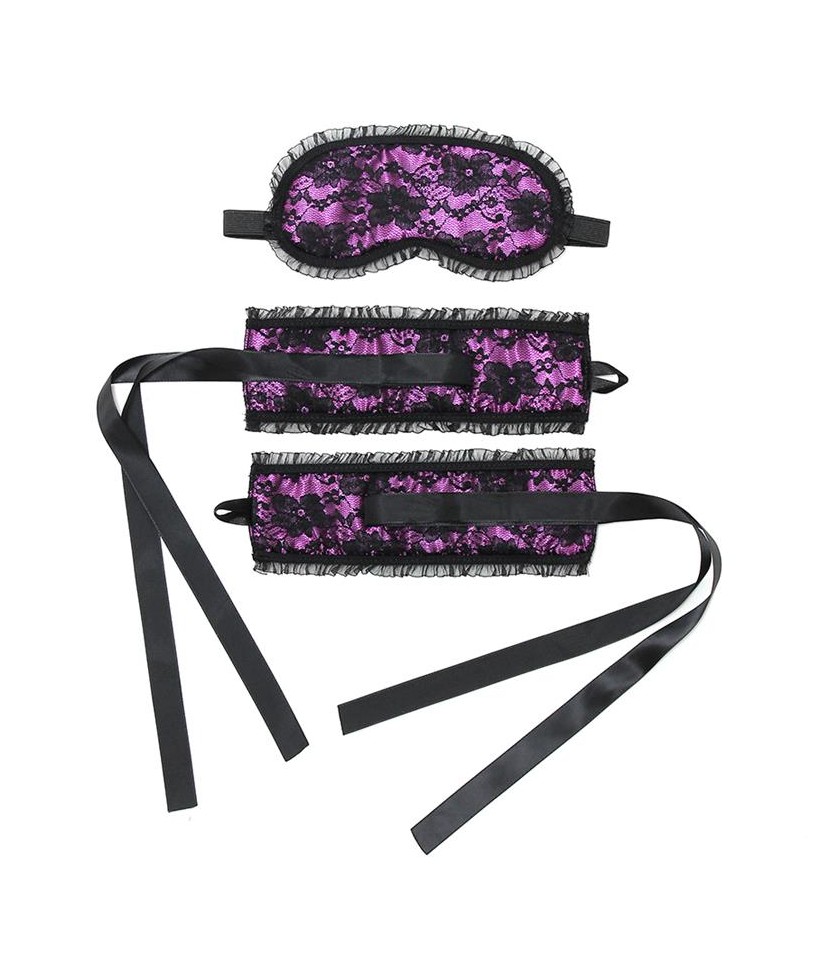 Esposas y Mascara Burlesque Purpura