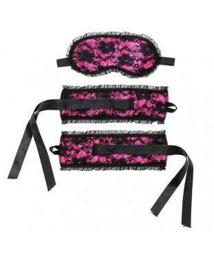 Esposas y Máscara Buslesque Rosa