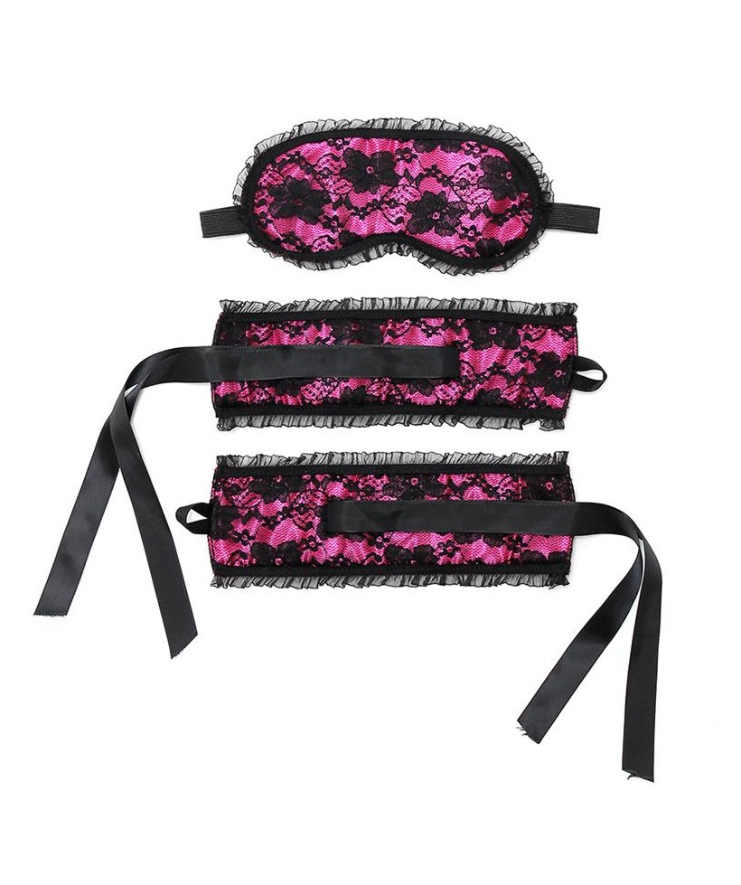 Esposas y Mascara Buslesque Rosa