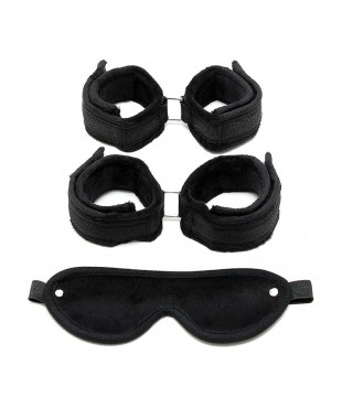 Set de Esposas Manos y Pies Negro
