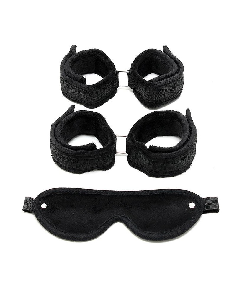 Set de Esposas Manos y Pies Negro