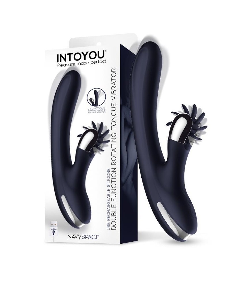 Navyspace Vibrador con Lenguas Rotadoras Azul