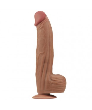 Dildo Dual Density Piel Deslizante Retractil 12