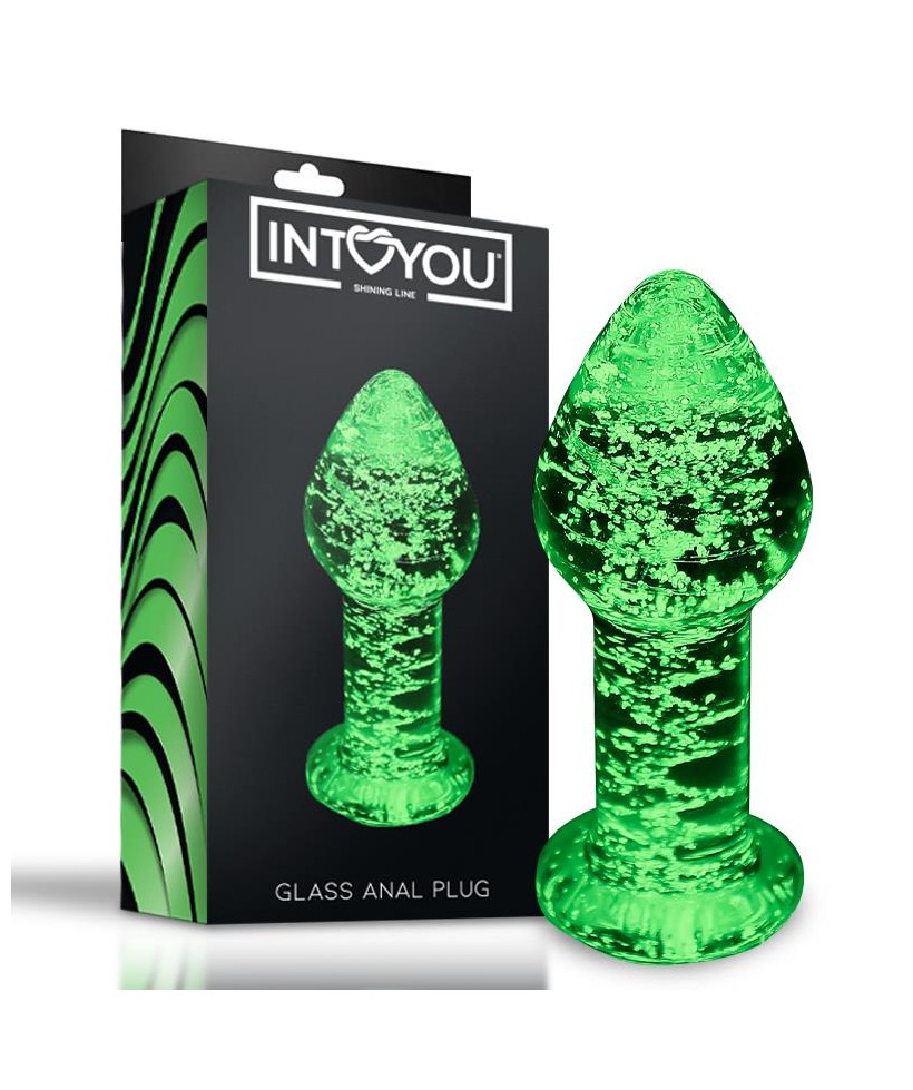 Plug Anal de Cristal que Brilla en la Oscuridad