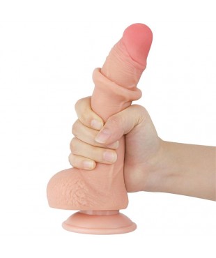 Dildo Dual Layer Piel Deslizante Retractil 7.5