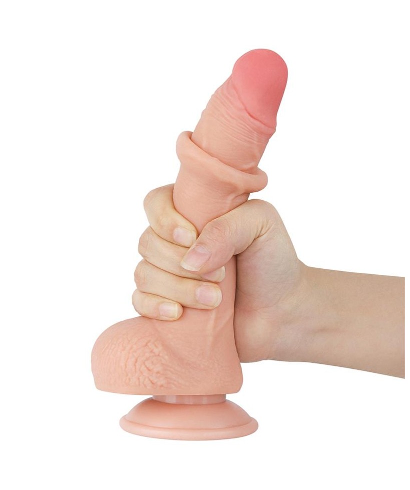 Dildo Dual Layer Piel Deslizante Retractil 75