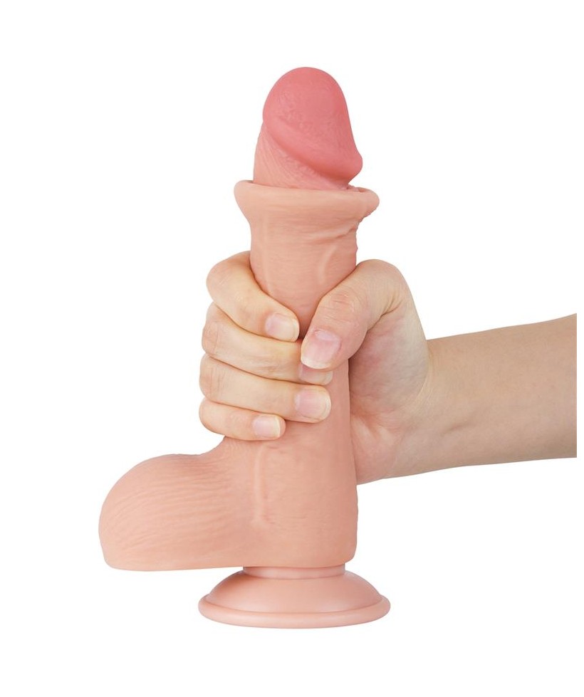 Dildo Dual Layer Piel Deslizante Retractil 75