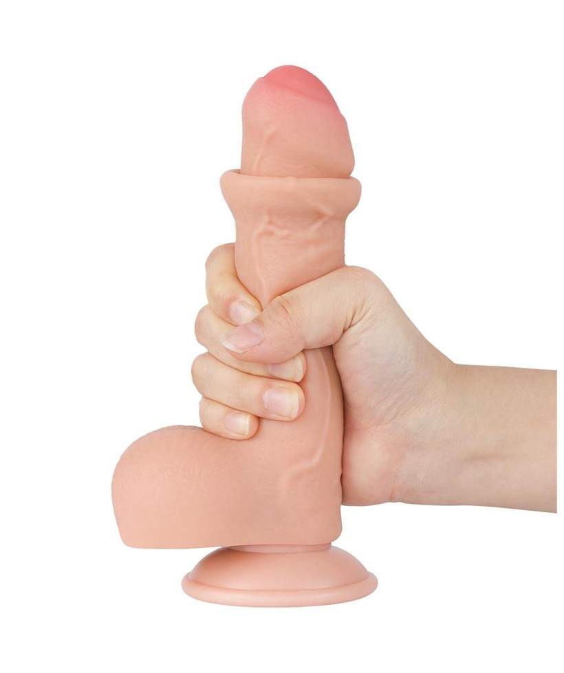 Dildo Dual Layer Piel Deslizante Retractil 7