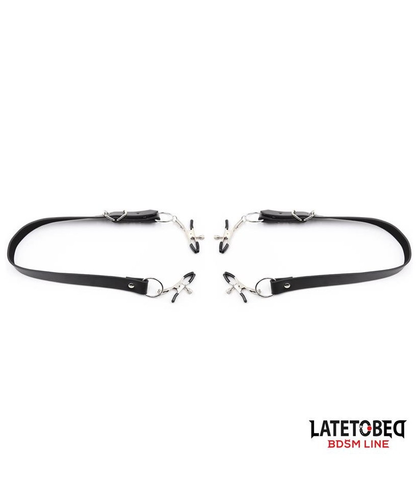 Correas de Bondage para Piernas con Pinzas para Clitoris