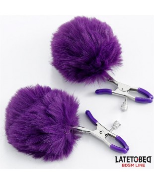 Pinzas para Pezones con Pelo Púrpura
