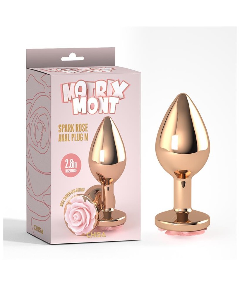Plug Anal con Joya de Rosa Color Rose Talla M