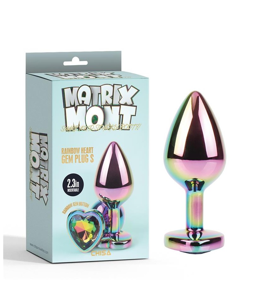 Plug Anal Rainbow Heart Gem Talla S
