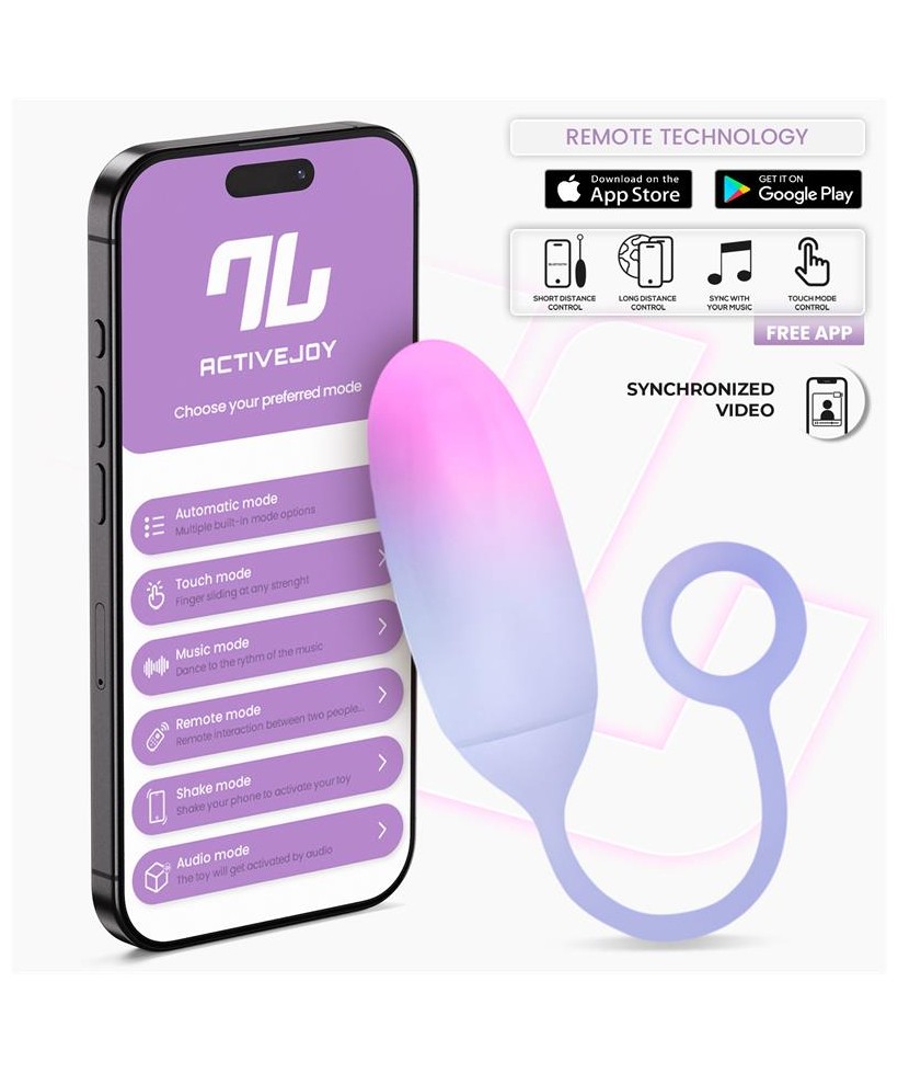 Huevo Silicona Doble Capa con APP Rosa Azul