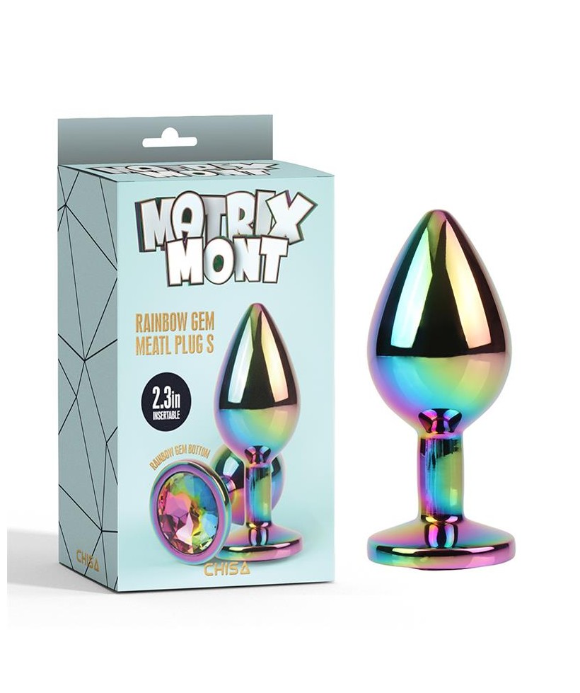 Rainbow Gem Plug Anal multicolor con Joya Talla S