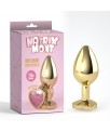 Rosy Heart Plug Anal dorado con Joya Talla M