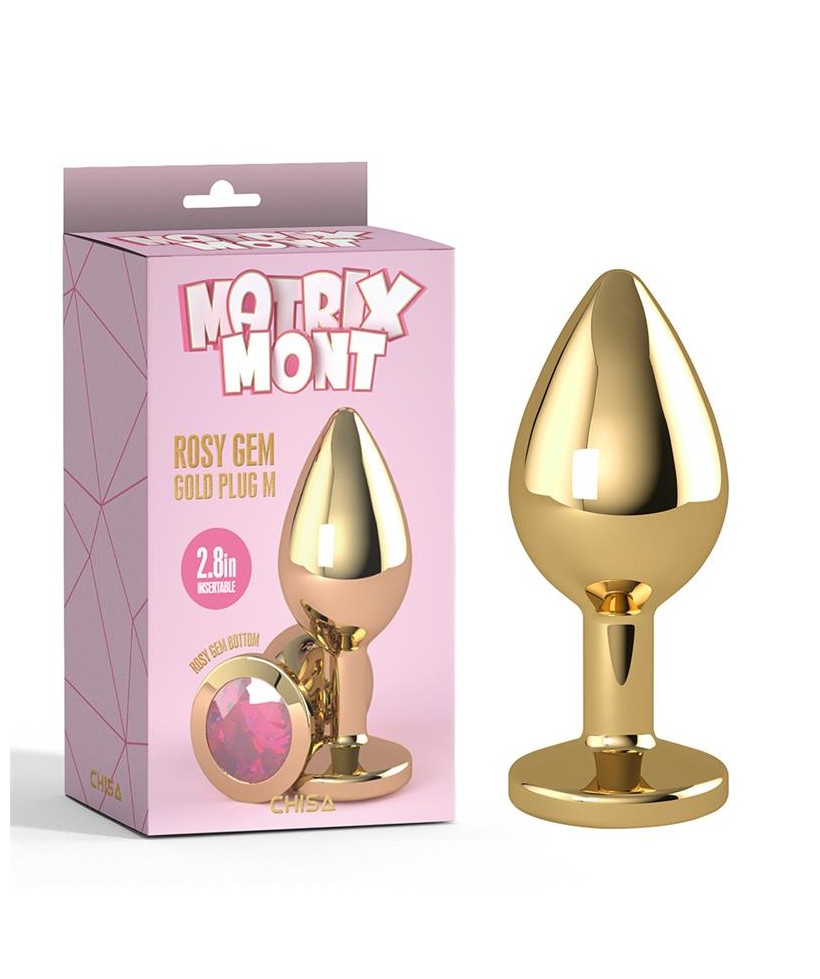 Rosy Gem Plug Anal Dorado con Joya Talla M
