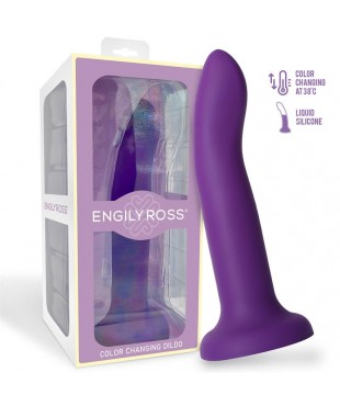 Dildo que Cambia de Color Púpura a Rosa Talla L 21 cm