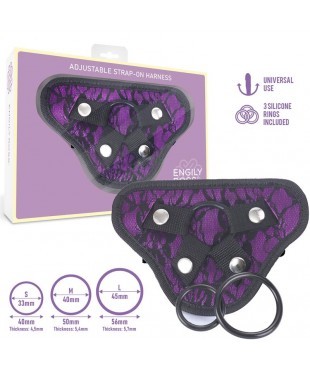 Miley Arnés Universal Ajustable 3 Anillo de Silicona Púrpura