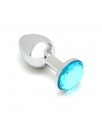 Plug Anal de Metal Sofia con Joya Azul