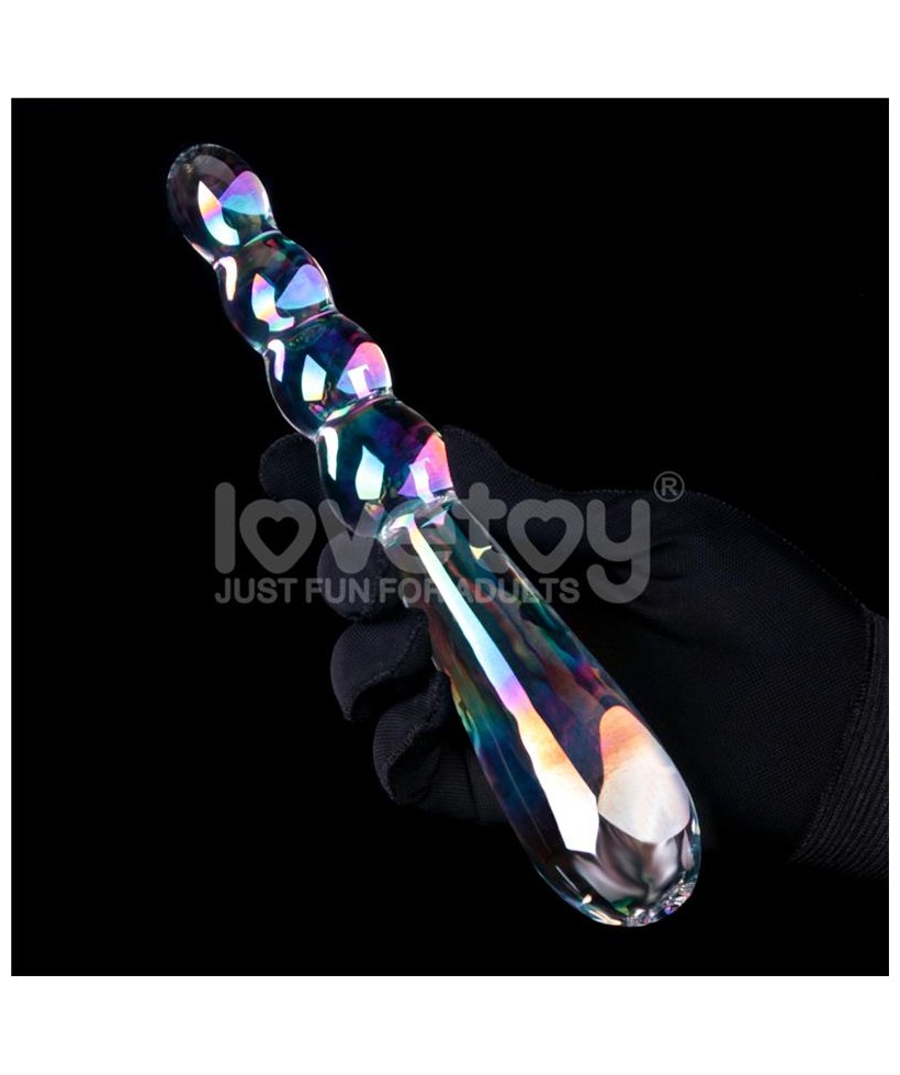 Dildo de Cristal que Brilla en la Oscuridad Twilight Gleam Rising Ripples