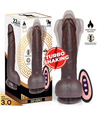 Severo Dildo Realista Turbo Shaking Thrusting, Rotación 360º Control Remoto Efecto Calor