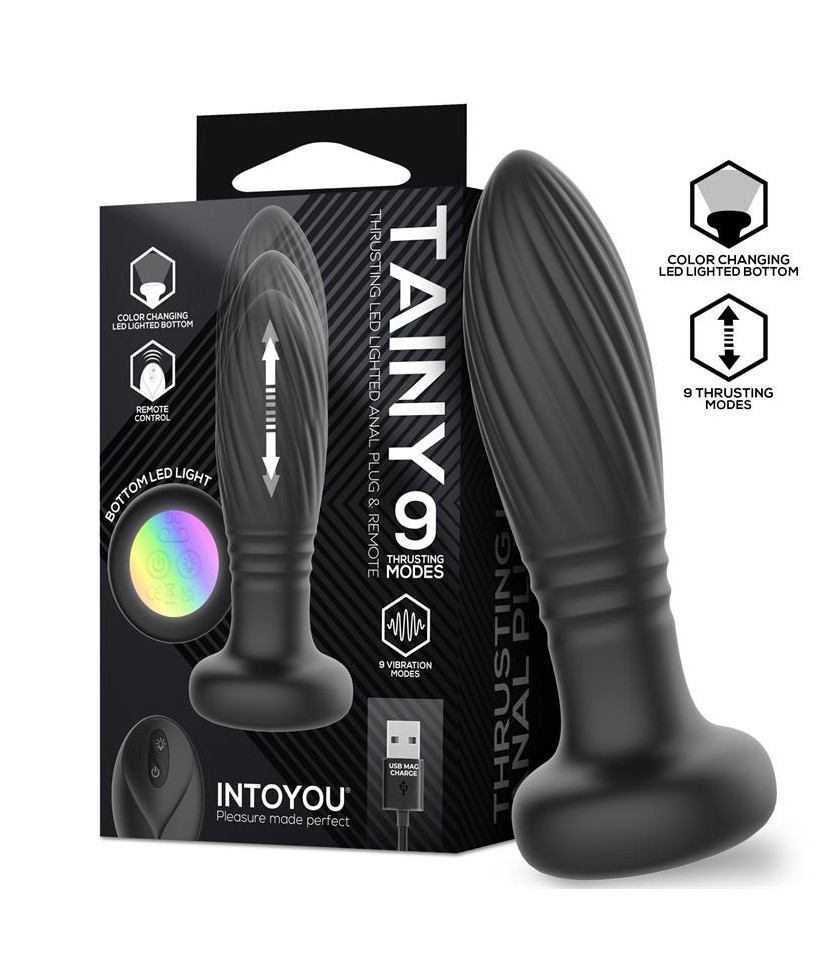 Tainy Plug Anal con Thrusting y Luces Led con Control Remoto