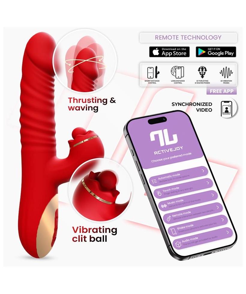 Ascen Vibrador con Thrusting y Waving y APP USB Magnetico